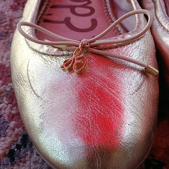 SAM EDELMAN FLATS/SHOES (GOLD) SIZE 7 MED. - Picture 8 of 8